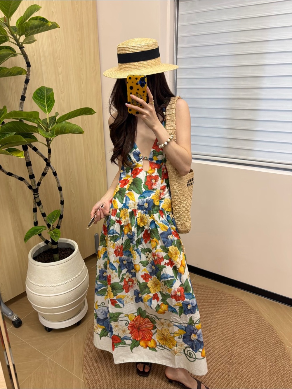 Farm Rio Off-White Tropi Embroidered Maxi Dress
